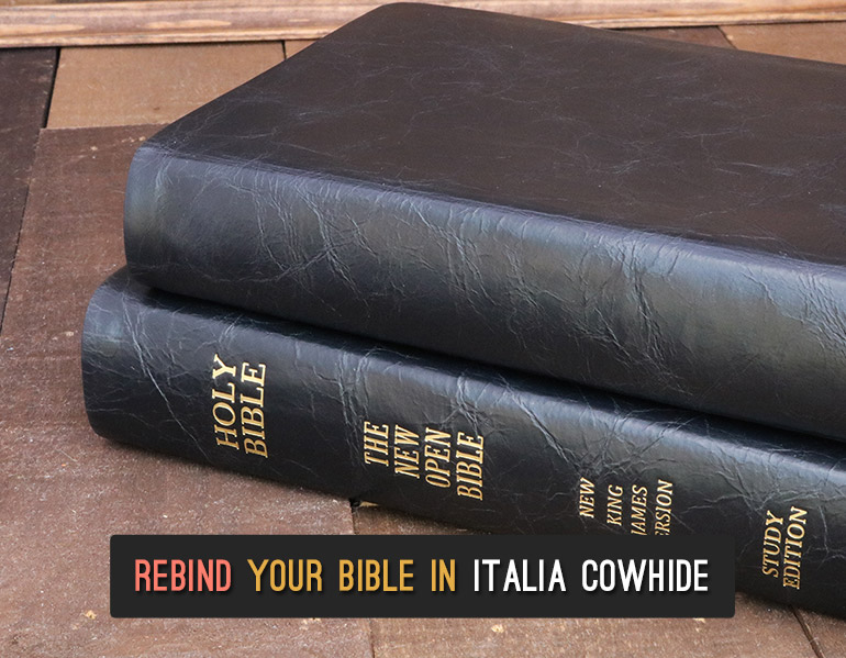 Rebind your Bible in genuine cowhide leather