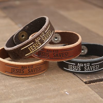 Jesus Saves Genuine Leather Bracelets