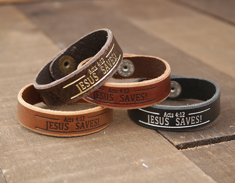Jesus Saves Genuine Leather Bracelets