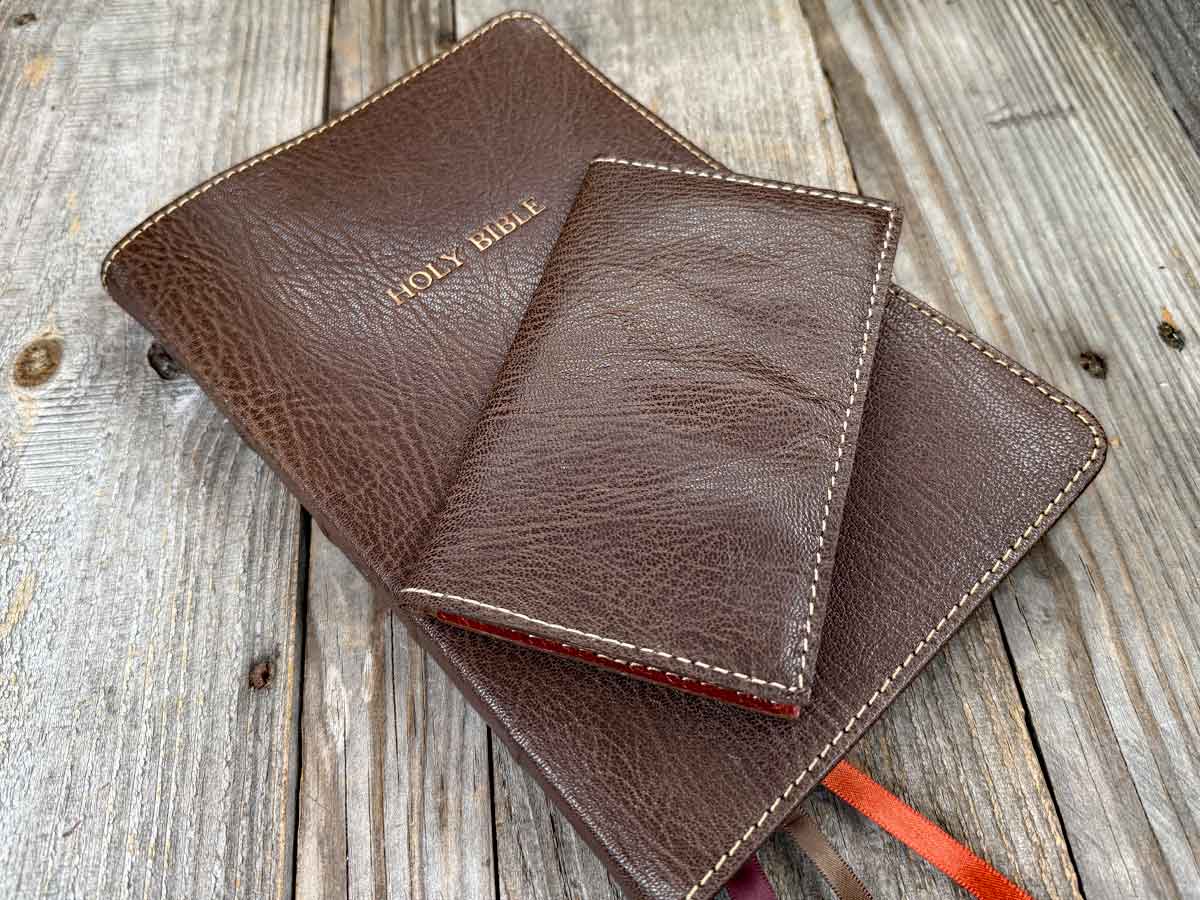 ESV Heirloom, Omega Edition, Thinline Reference Edition - Mocha English Goatskin w/ Matching Journal