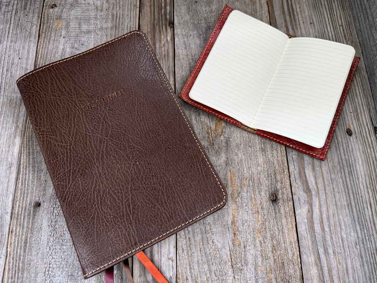 ESV Heirloom, Omega Edition, Thinline Reference Edition - Mocha English Goatskin w/ Matching Journal - Image 3