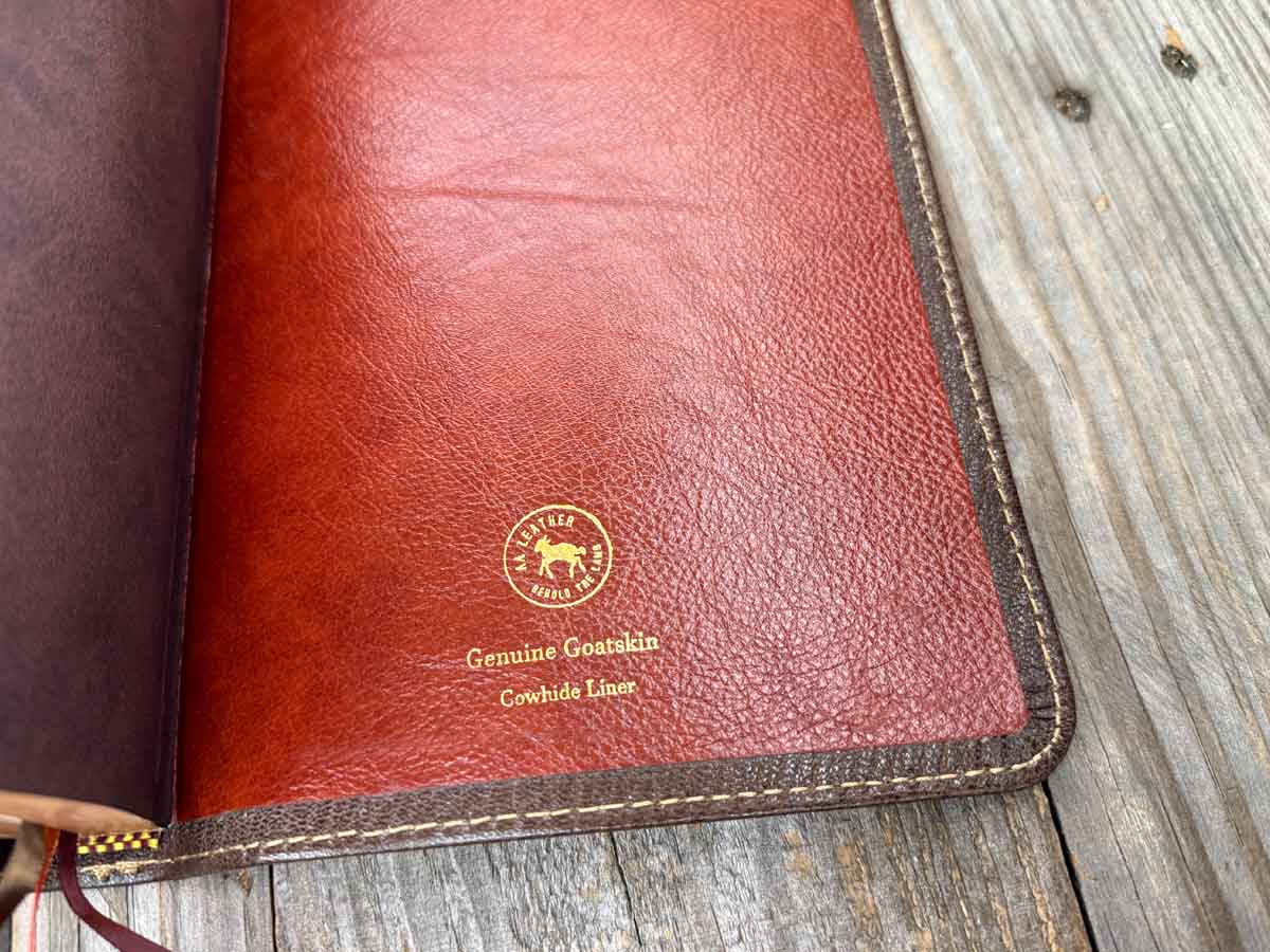 ESV Heirloom, Omega Edition, Thinline Reference Edition - Mocha English Goatskin w/ Matching Journal - Image 4